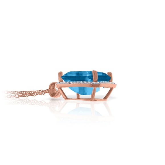 NECKLACE WITH NATURAL DIAMONDS & BLUE TOPAZ